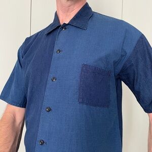 FDMTL TWO TONED SHORT SLEEVE SHIRT - BLUE SIZE: XL (4), COLOR: BLUE